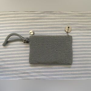 Sparkly silver The Sak wristlet 8x5